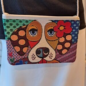 Artistic Tapestry Colorful Beagle Dog Design Mini Crossbody Bag